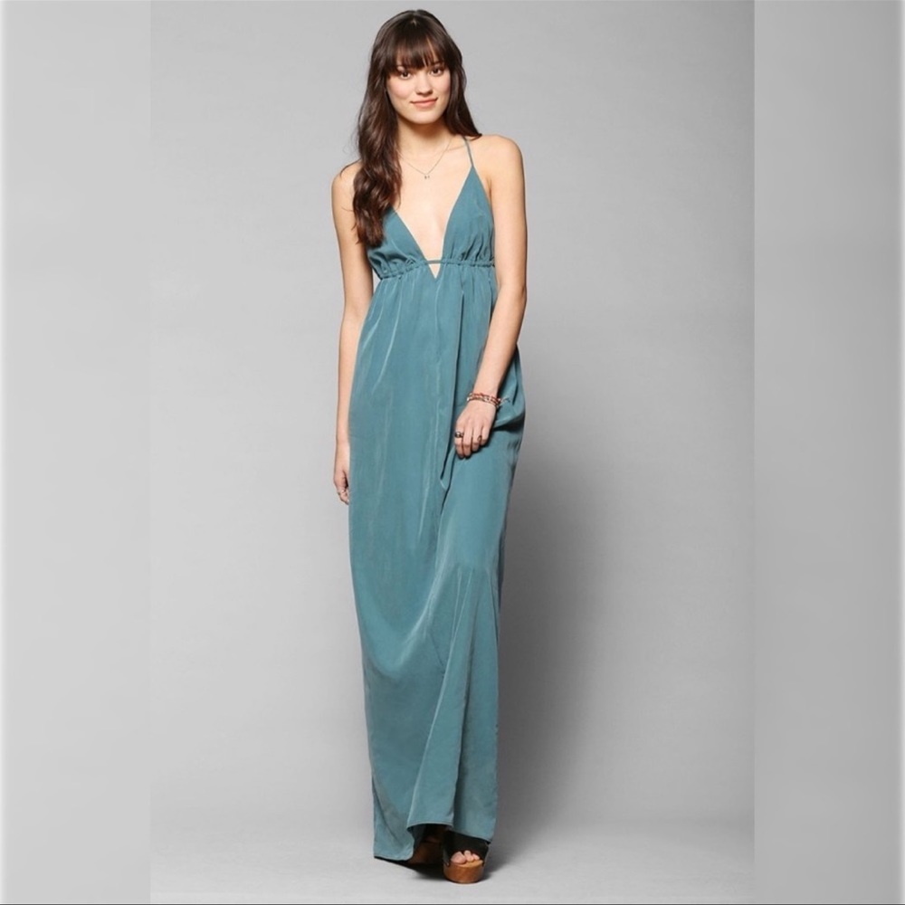 Silence + Noise Teal Maxi Dress